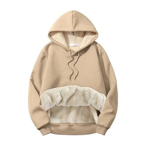 Sudadera de mujer de gran tamaño personalizada con capucha oscura y manga larga con logotipo impreso bordado en 3D diseño de invierno - Product Image 6