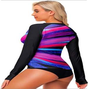 เสื้อว่ายนํ้าหนักเบามีซิปรูด UPF 50 + เสื้อเล่นเซิร์ฟพร้อมรูหัวแม่มือแขนยาวดีไซน์ใหม่ล่าสุด - Product Image 2