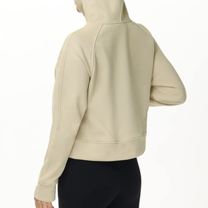 2026 Custom Plain Dyed <b>Zip</b> <b>Up</b> <b>Hoodie</b> for Women Vintage Look Oversized Polyester Cotton Casual Winter - Product Image 3