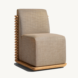 Armless chair furniture made of environmentally friendly teak wood with soft and <b>fluffy</b> <b>cushions</b> for outdoor use - Product Image 5