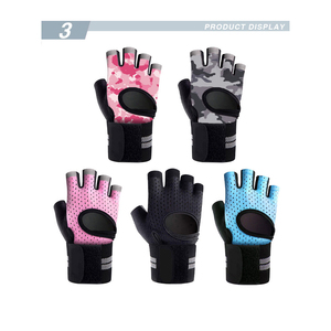 Gants de musculation personnalisés à demi-doigts, gants de fitness pour la salle de sport, entraînement en plein air, entraînement, enveloppe de poignet réglable, antidérapants, gants de gym OEM - Product Image 4