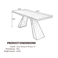 Table à manger rectangulaire moderne en bois massif avec plateau spacieux |   Table durable 6 places pour la maison, les restaurants et les cafés