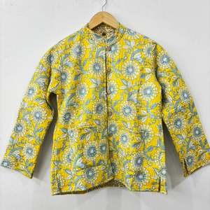 Meilleure vente veste imprimée Handblock veste en coton matelassé à la main en coton à fleurs disponible pour l'approvisionnement dans le monde entier - Product Image 1