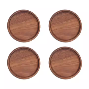 Crescent Crafts Dessous de verre en bois naturel faits à la main en noyer Tapis classiques écologiques par Crescent Crafts - Product Image 3