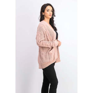 Cardigan Junior Ultra Flirt Taglia Grande Rosa in Lana e Cashmere con Ricami in Ciniglia e Stampa per l'Autunno e l'Inverno - Product Image 2