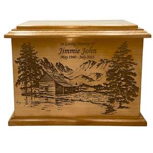 Urna de Cremación para Mascotas Estilo Cabaña de Madera |   Acabado Liso |   Proveedor Mayorista OEM - Product Image 1