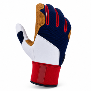 Gants de frappeurs unisexes pour adultes, rouge, blanc, bleu, marron, en polyester/coton tissé, fermeture auto-agrippante, durables et légers, pour l'entraînement - Product Image 5