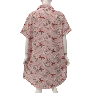 Chrysanta Full Button Orlong Col Robe au genou pour femme Vêtements de nuit grande taille - Product Image 4