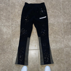 Vente en gros 100% coton français éponge lavage à l'acide pantalons de survêtement évasés pour hommes pantalons de survêtement empilés de haute qualité pantalons personnalisables - Product Image 6
