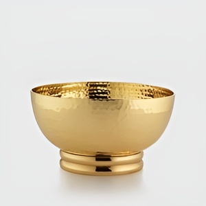 ชามผลไม้ตกแต่งทองเหลืองสีทองทุบดีไซน์ล่าสุด - Product Image 3