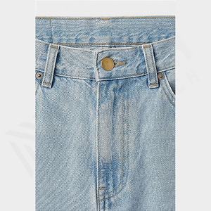 Pantalones Vaqueros Vintage Personalizados al por Mayor para Hombre, de Alta Calidad, Corte Holgado, Rectos, Anchos, Lavados, con Patrón Sólido, para Invierno y Otoño - Product Image 4