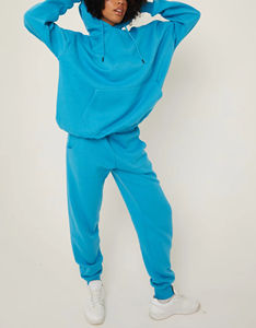 100% algodón personalizado de gran tamaño gota hombro mujer chándal con capucha Streetwear Jogging traje personalizado pantalla impresa invierno - Product Image 2