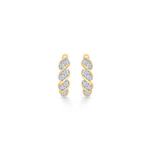Boucles d'oreilles en or jaune serties de diamants pour femmes - Product Image 2