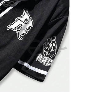 Venta al por mayor logotipo personalizado Impresión de secado rápido sublimación camiseta al por mayor poliéster botones completos camiseta de béisbol para hombre - Product Image 4