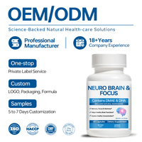 Capsules Neuro Brain pour le soutien de la mémoire, complément alimentaire pour la santé cognitive, clarté mentale, formule de concentration, fabricant OEM ODM