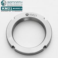 Precision Class 4 Self-Locking Right Hand CNC Machined Bearing Lock Nut KM21 M103X2.0 Metric Stainless Steel Adapter Sleeve