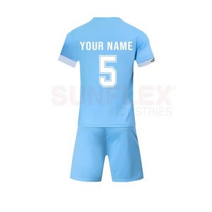 ชุดฝึกซ้อมฟุตบอลแขนสั้นแบบแห้งเร็ว ระบายอากาศได้ดี น้ำหนักเบา ผลิตตามแบบ OEM ดีไซน์เองได้ ผลิตจากโพลีเอสเตอร์ 100% ขายส่ง - Product Image 6