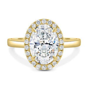 แหวนหมั้นทำจากทองคำ14K สีเหลืองทองที่ผ่านการรับรองจาก IGI เครื่องประดับงานแต่งงานสไตล์คลาสสิกสำหรับผู้หญิง - Product Image 1