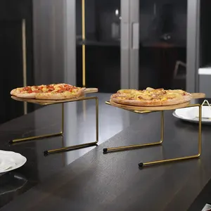 Soporte de pizza de acero inoxidable de primera calidad Forma redonda Tamaño grande Diseño elegante Perfecto para postres Chocolates y servicio elegante - Product Image 5