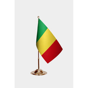 Drapeaux du Mali imprimés numériquement en polyester et soie sur mât en aluminium pour exposition - Product Image 2