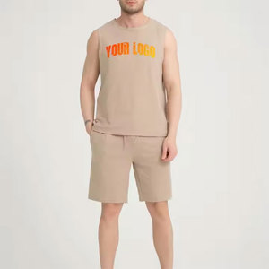 Novedad de verano 2025, chándal transpirable para hombre de gran venta, conjunto corto de diseño impreso con logotipo personalizado a la moda - Product Image 1