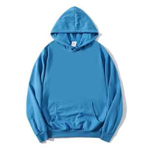 Sweat à capuche publicitaire en coton de couleur unie personnalisé avec logo Culture d'entreprise Vêtements de travail avec capuche à fermeture à boucle - Product Image 1