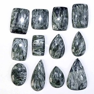 Venta al por mayor de cabujones de piedras preciosas de cuarzo serafinita natural de calidad AAA + para lote de suministros de joyería - Product Image 2