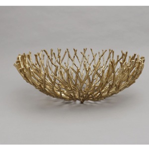 Tazón de frutas redondo dorado ecológico pulido moderno, plato de mesa decorativo para fiestas y bodas, cuencos de almacenamiento minimalistas - Product Image 2