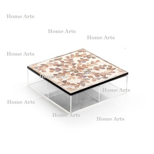Classic Design Acrylic <b>Sweets</b> <b>Box</b> With MOP Lid Highest Quality Square Shape Chocolates <b>Box</b> For Top Selling - Product Image 2
