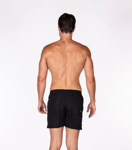 กางเกงขาสั้นกีฬาแห้งเร็วสำหรับผู้ชายกางเกงชายหาดแบบลำลองผ้าทอสีพื้นสำหรับฝึกกีฬาฟิตเนส - Product Image 3