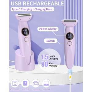 Épilateur électrique 5-en-1 pour femmes, rasoir rechargeable par USB, pour le corps, les aisselles, le bikini, les sourcils, le nez, le visage, lavable - Product Image 1