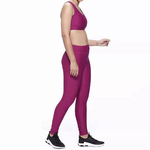 Traje de Yoga sin mangas con cuello cuadrado para mujer, conjuntos de tela elástica para mujer, conjunto de 2 piezas, transpirable, de Color sólido, de secado rápido - Product Image 5