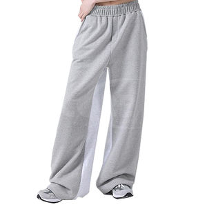 Pantalons de survêtement pour femmes de haute qualité, style ample évasé, streetwear léger, taille élastique, poches latérales, matière 100% coton - Product Image 6