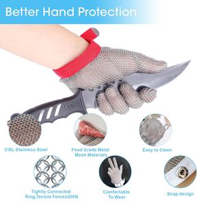 Guanti in acciaio inossidabile 316L resistenti al taglio per uso alimentare guanti in acciaio inossidabile <span class=keywords><strong>Anti</strong></span>-taglio protettivi per la sicurezza delle mani guanti da macellaio - Product Image 4