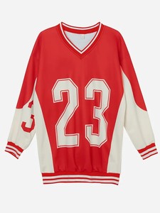 2025 Style streetwear à capuche femmes sweats avec impression de chiffres audacieux et manches contrastées pour décontracté Chic sweats à capuche pour femme - Product Image 6