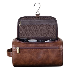 Bolsa de cosméticos de viaje multifunción para hombre, cuero PU personalizado para neceser, Kit de afeitado para lavar y viajar - Product Image 2