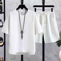 Bird Bloom International Conjunto de Ropa Urbana de Verano para Hombre, 100% Algodón Tejido, Transpirable, con Logotipo Frontal Personalizado Bordado, Diseño Sólido