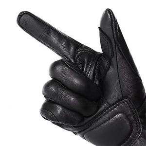 Gants de moto d'extérieur à écran tactile d'hiver en cuir de mouton unisexe | Doigt complet en cuir véritable coupe-vent léger - Product Image 3