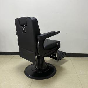Black Hydraulic Barber Chair <b>Adjustable</b> Salon Styling Chair Leather Upholstered Hairdresser Seat with <b>Footrest</b> - Product Image 5