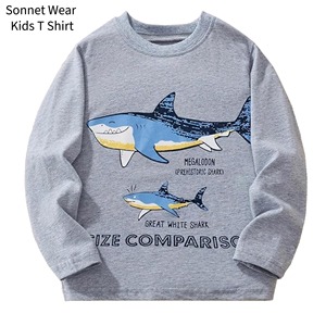 T-shirts à manches longues pour enfants en coton à col rond - Product Image 1