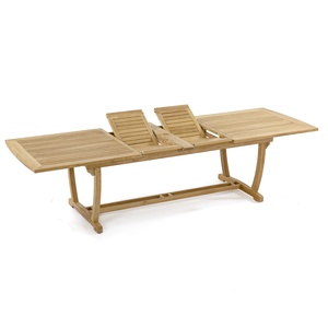 Conjunto de Mesa de Comedor Extensible de Madera de Teca para Exteriores con Sillas de Listones para Jardín, Resort y Zonas de Eventos - Product Image 4