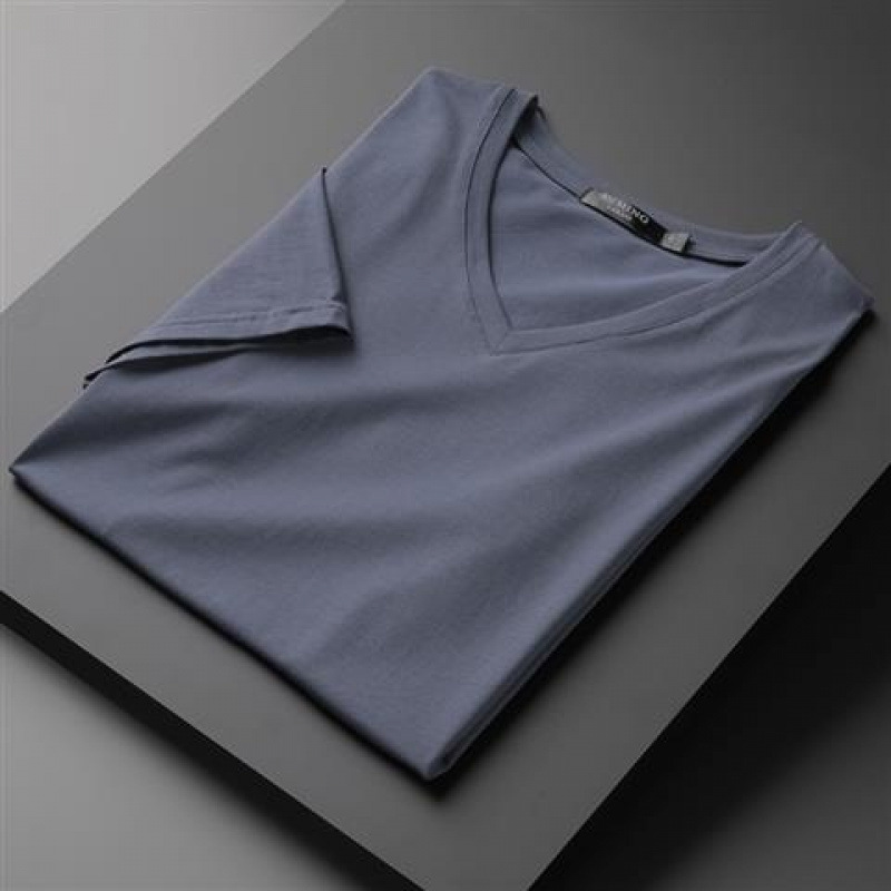 Haze Blue V-neck Short Sleeve