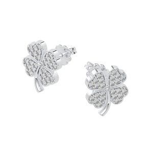 ร้อนอินเทรนด์925เงินสเตอร์ลิงโชคดีสี่ใบโคลเวอร์ลูกบาศก์เซอร์โคเนียต่างหูสตั๊ดสำหรับผู้หญิงเวียดนามผู้ผลิต - Product Image 6