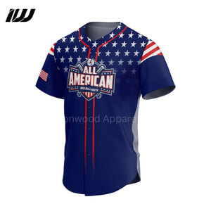 เสื้อเบสบอลแบบสั่งทำพิเศษ ไซส์พลัส คอวี ป้องกันแบคทีเรีย แห้งเร็ว แบบซับลิเมชั่น ขายดี - Product Image 2