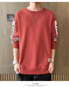 Heavyweight Cotton <b>Men's</b> Oversized Crew Neck Sweatshirt Custom 3D Embossed Logo Graphic Plain Dyed French Terry Winter Solid - Product Image 6