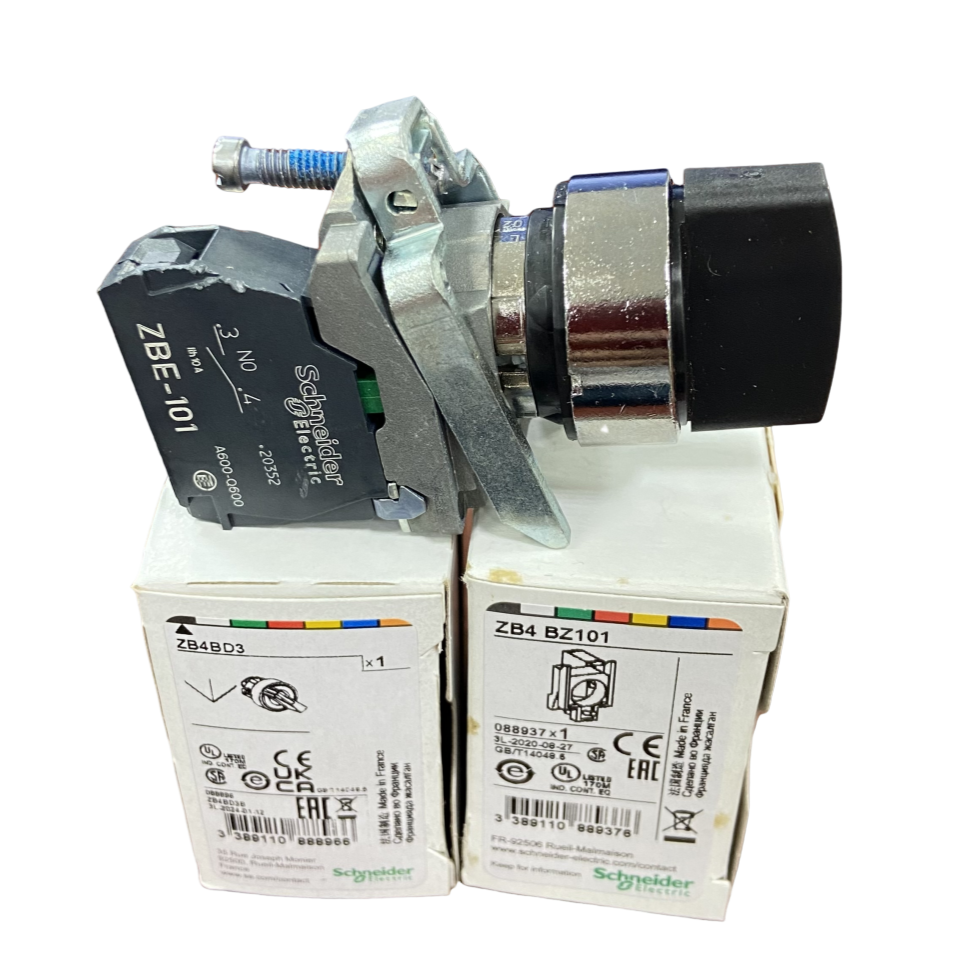 3点セット Schneider XB4BD31 - 3-Position Selector Switch with Push Button