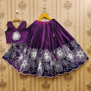 Shoryam Fashion Lehenga Choli ethnique entièrement cousu pour filles, longueur au sol |   Broderie violette de qualité supérieure, coupe classique toutes saisons, pour les occasions spéciales - Product Image 1