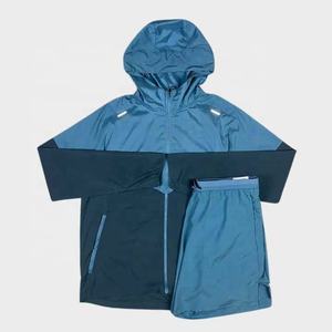 Combinaison de jogging d'été en nylon et polyester deux pièces Ensemble veste et short personnalisés pour hommes Ensemble de short coupe-vent - Product Image 2