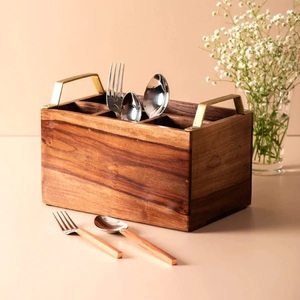 Double Faucet Four-Tier Wooden Traditional <b>Kitchen</b> Storage Rack Cutlery Holder Organizer Dispenser Storage <b>Caddy</b> Best Quality - Product Image 1