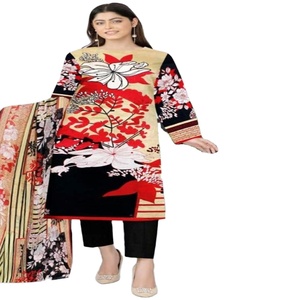 Recién llegado, copias maestras paquistaníes indias para mujeres, alta calidad, ocasión especial, estampado sin costuras, algodón de gasa para césped, Salwar - Product Image 1